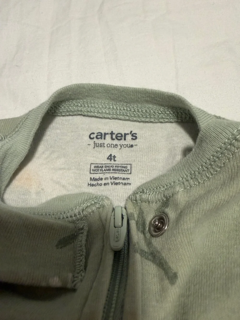 Carter's Sage Green Floral Footed One-Piece Pajamas